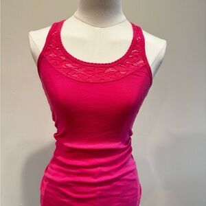 Hollister Fuchsia Lace Detail Tank Top